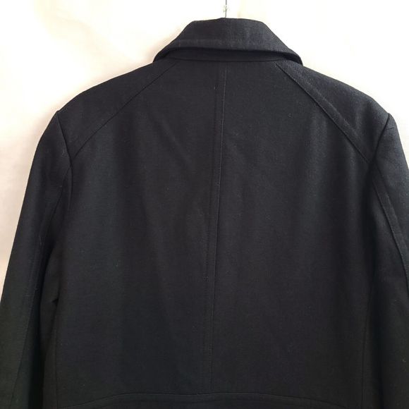 Guess Women's (M) Black Wool Blend Double Breasted Quilt Lined Mid-Length Coat - Picture 5 of 10